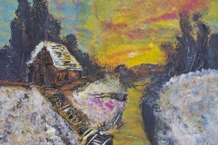 2025-11-09-Huette-am-Fluss-50x70-kl